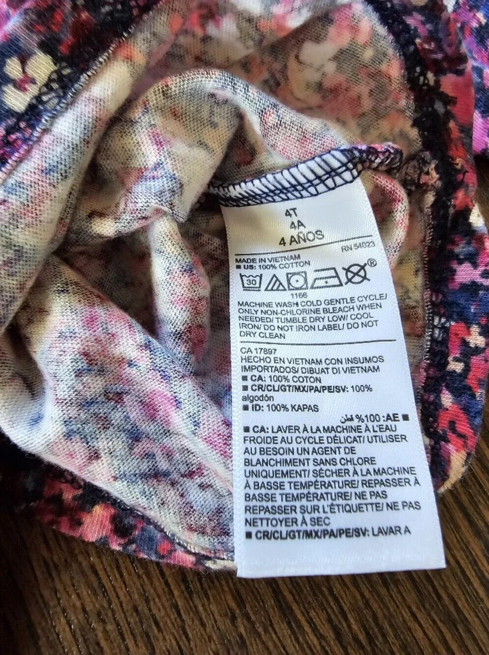 Old Navy Pink & Purple Floral Knit Top Size Girls 4T